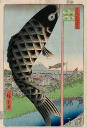 Ponte Suid e Surugadai (Suidbashi Surugadai), dalla serie Cento Vedute Famose di Edo